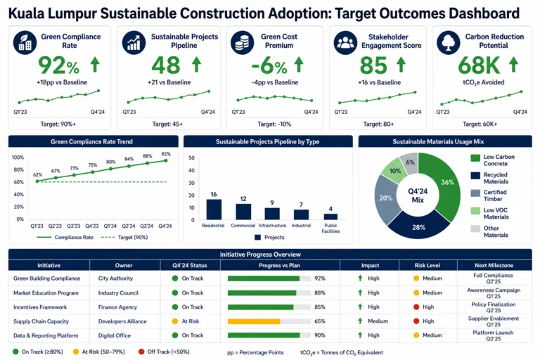 Dashboard — Revolutionizing Urban Infrastructure: The Impact of Sustainable Construction Practices in Kuala Lumpur